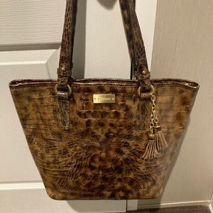Brahmin Medium Asher Toasted Almond, Croc-Embossed w/Tassel, Shoulder Tote